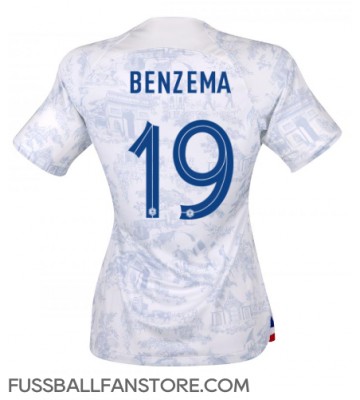 Frankreich Karim Benzema #19 Replik Auswärtstrikot Damen WM 2022 Kurzarm